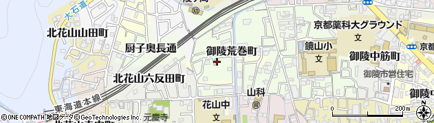 京都府京都市山科区御陵荒巻町30周辺の地図