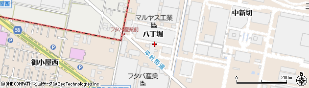 愛知県岡崎市橋目町（八丁堀）周辺の地図