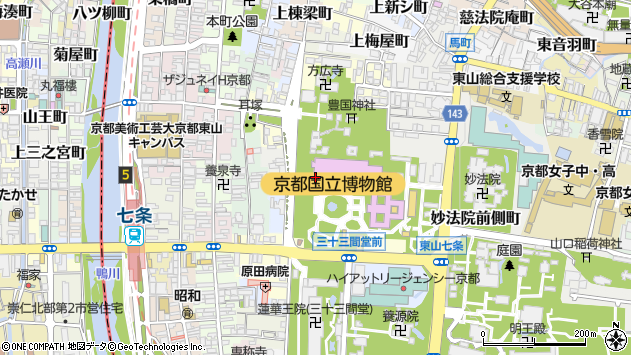 〒605-0931 京都府京都市東山区茶屋町の地図