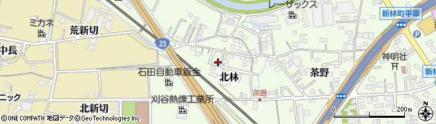 愛知県知立市新林町（北林）周辺の地図