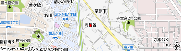 愛知県知多市八幡向長曽周辺の地図