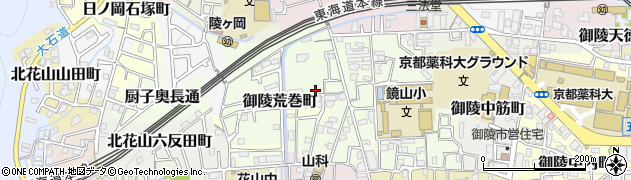 京都府京都市山科区御陵荒巻町7周辺の地図