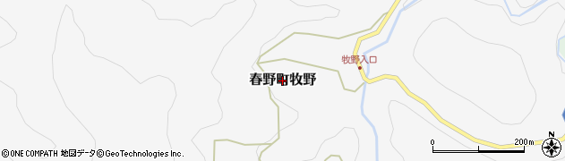 静岡県浜松市天竜区春野町牧野周辺の地図