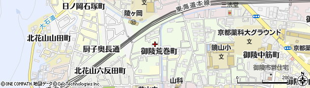 京都府京都市山科区御陵荒巻町39周辺の地図