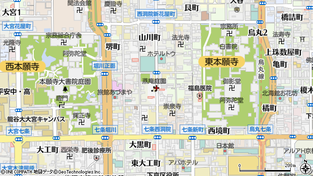 〒600-8329 京都府京都市下京区西洞院通正面下る鍛冶屋町の地図