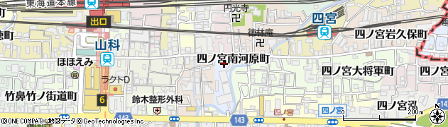 京都府京都市山科区四ノ宮南河原町周辺の地図