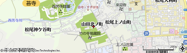 京都府京都市西京区山田北ノ町周辺の地図