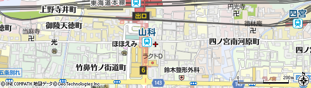 京都府京都市山科区安朱南屋敷町25周辺の地図