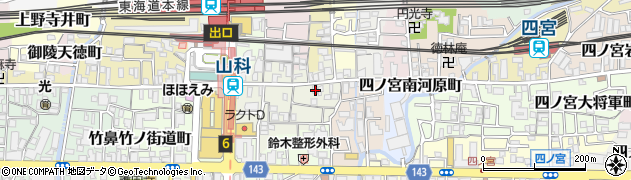京都府京都市山科区安朱南屋敷町6周辺の地図