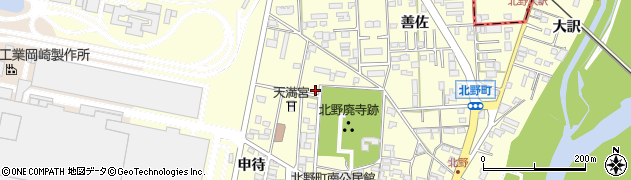 愛知県岡崎市北野町（郷裏）周辺の地図