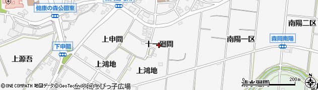 愛知県東浦町（知多郡）森岡（十一廻間）周辺の地図