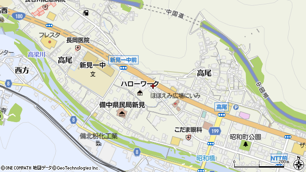 〒718-0003 岡山県新見市高尾の地図