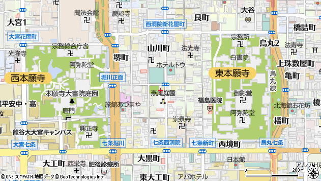 〒600-8343 京都府京都市下京区西洞院通正面下る植松町の地図