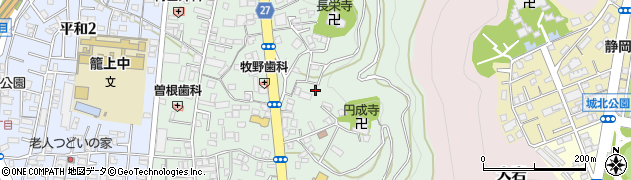 静岡県静岡市葵区籠上周辺の地図