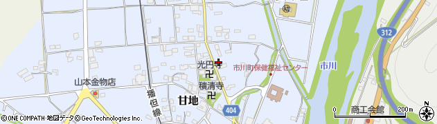 兵庫県神崎郡市川町甘地374周辺の地図