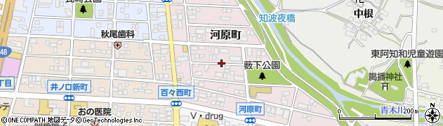 愛知県岡崎市河原町周辺の地図