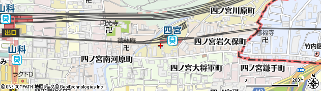 京都府京都市山科区四ノ宮堂ノ後町周辺の地図