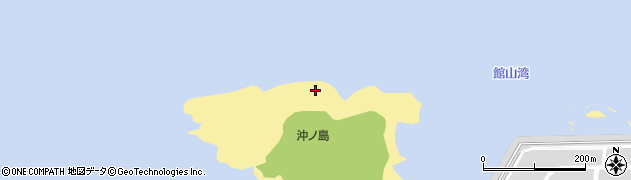 沖ノ島海水浴場周辺の地図