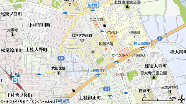 〒615-8213 京都府京都市西京区上桂北村町の地図