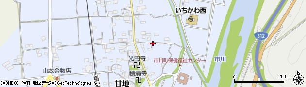 兵庫県神崎郡市川町甘地周辺の地図