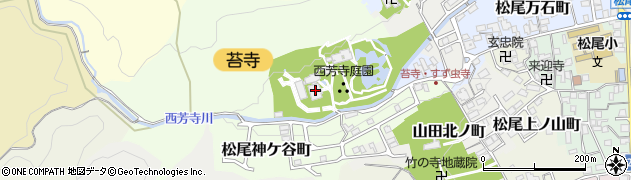 西芳寺(苔寺)周辺の地図