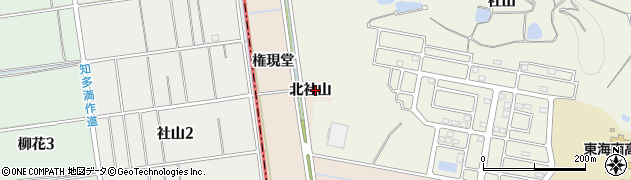 愛知県東海市養父町（北社山）周辺の地図