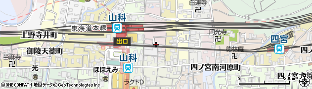 京都府京都市山科区安朱中溝町周辺の地図