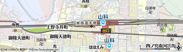 京都府京都市山科区上野御所ノ内町周辺の地図