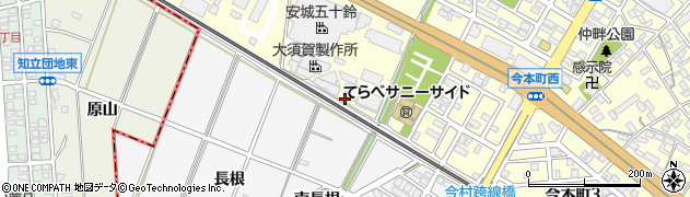 愛知県安城市今本町長根周辺の地図