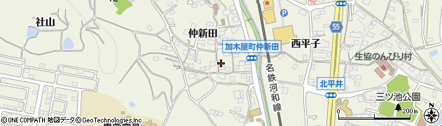 愛知県東海市加木屋町仲新田84周辺の地図