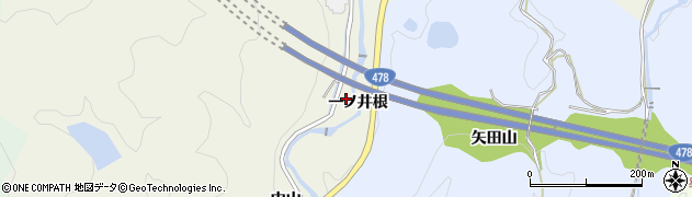 京都府亀岡市上矢田町（一ノ井根）周辺の地図