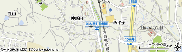 愛知県東海市加木屋町仲新田69周辺の地図