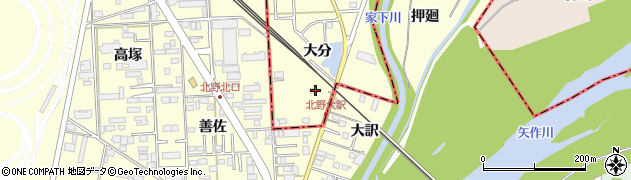 愛知県豊田市桝塚東町大分周辺の地図
