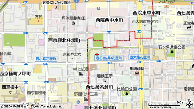 〒600-8888 京都府京都市下京区西七条八幡町の地図