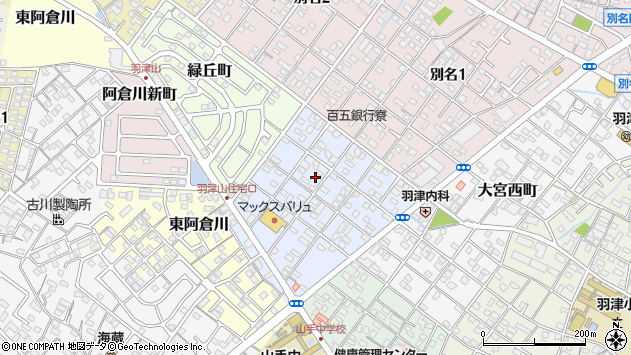 〒510-0005 三重県四日市市山手町の地図