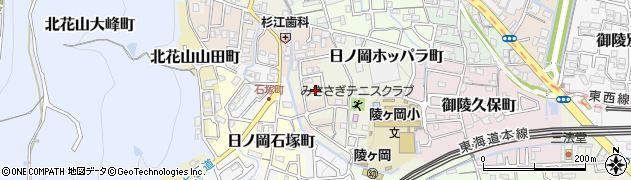 京都府京都市山科区御陵岡町周辺の地図