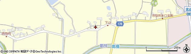 滋賀県甲賀市水口町下山231周辺の地図