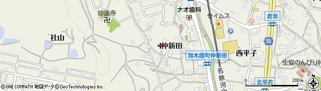 愛知県東海市加木屋町仲新田26周辺の地図