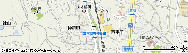 愛知県東海市加木屋町仲新田58周辺の地図