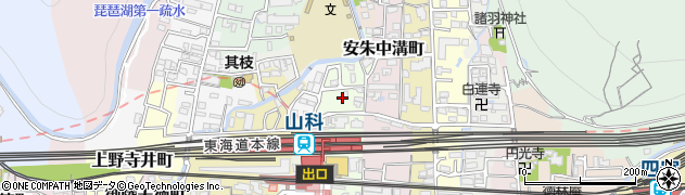 京都府京都市山科区安朱中小路町周辺の地図