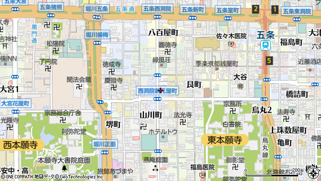 〒600-8324 京都府京都市下京区東側町の地図