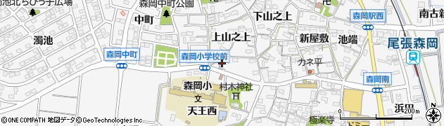 愛知県知多郡東浦町森岡山之神周辺の地図