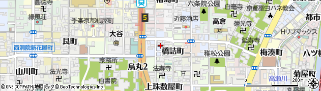 京都東本願寺前郵便局周辺の地図