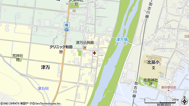 〒677-0036 兵庫県西脇市津万の地図