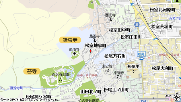 〒615-8294 京都府京都市西京区松室地家町の地図