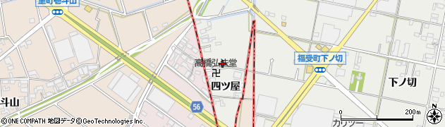 愛知県豊田市福受町四ツ屋周辺の地図
