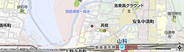 京都府京都市山科区御陵田山町周辺の地図
