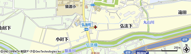 愛知県知立市弘法町（弘法下）周辺の地図