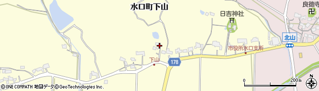 滋賀県甲賀市水口町下山209周辺の地図