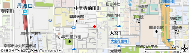 京都府京都市下京区中堂寺前田町4周辺の地図